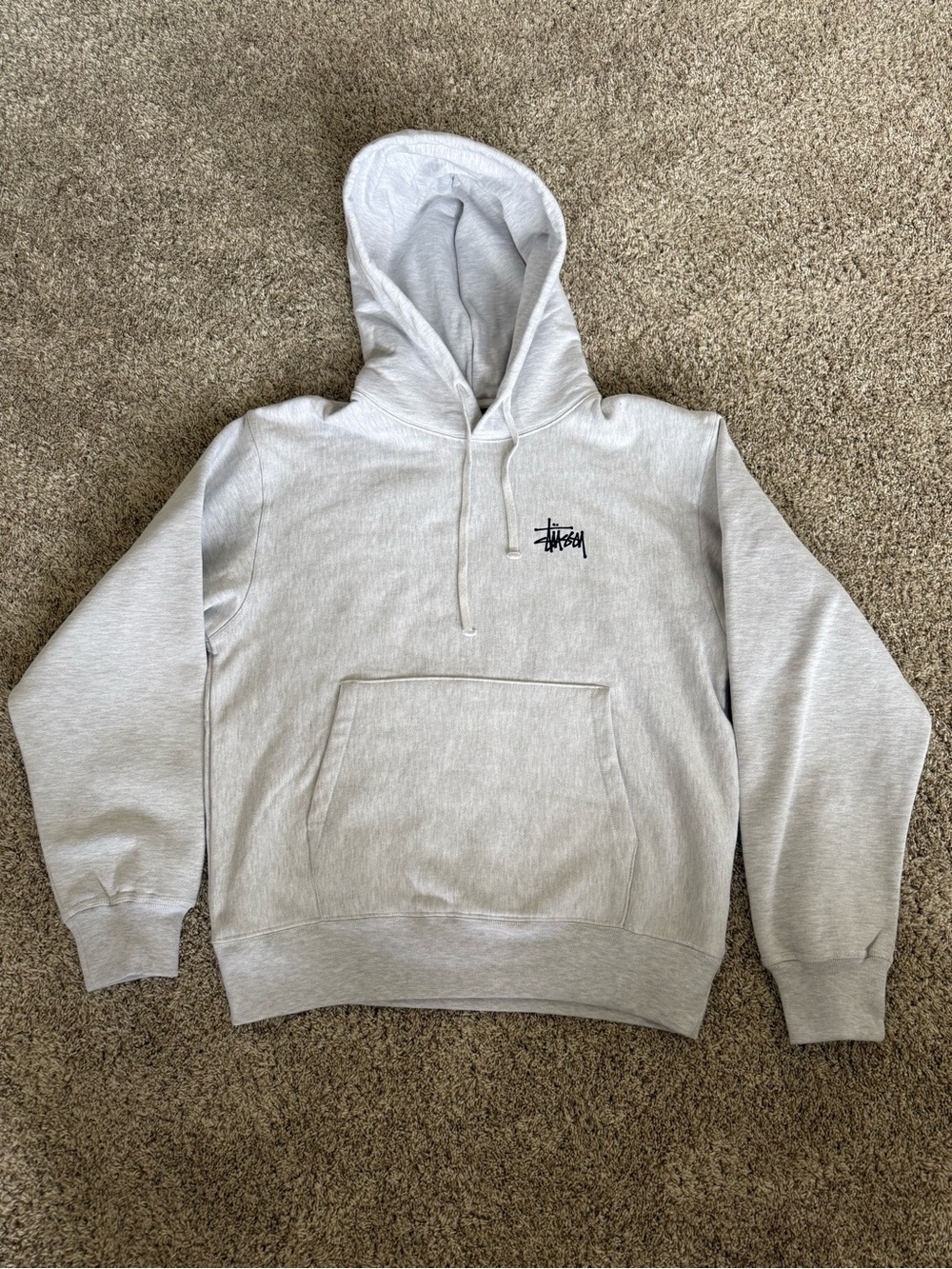 Stussy Basic Hoodie in Ash Heather - NWT